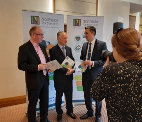 With Nessan Vaughan and Paul Rogers at the launch of the Northside Partnership Strategy Statement 2019-2023
